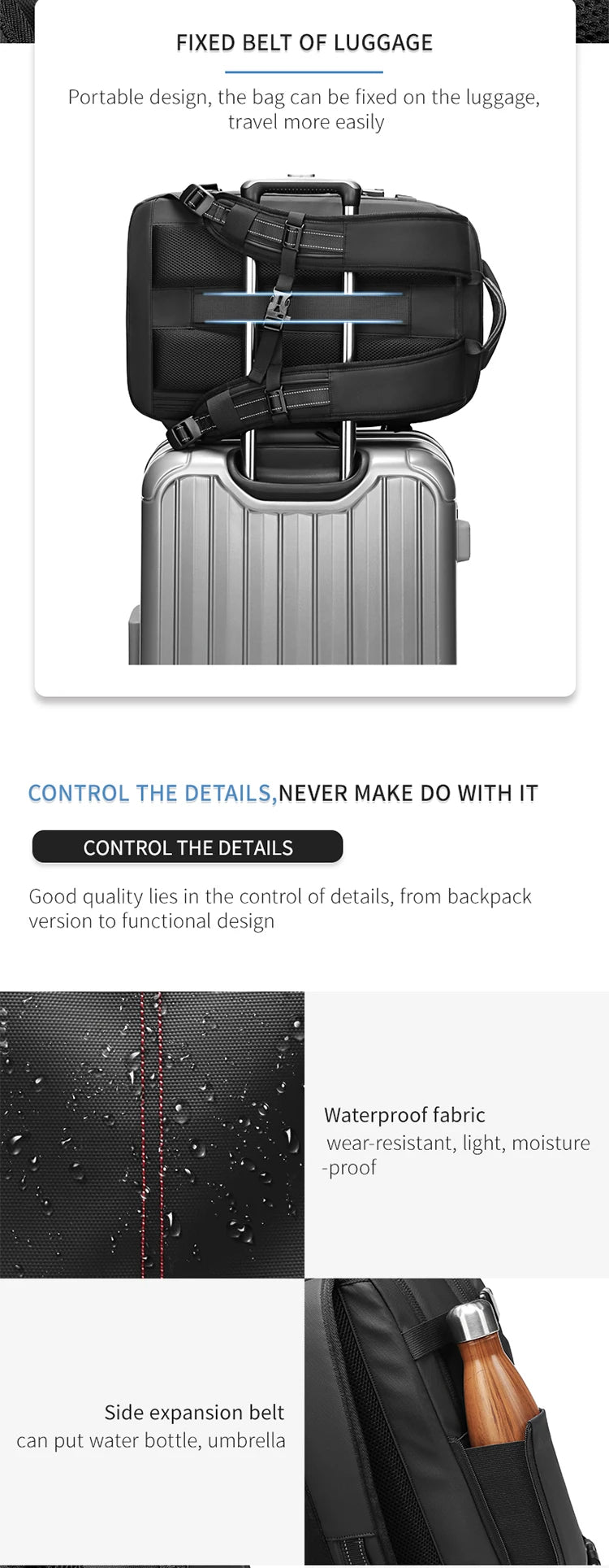 Men Travel Backpack vacuum compression 17 inch Laptop Backpacks Business Large Capacity school Backpack Expanded Hiking backpack