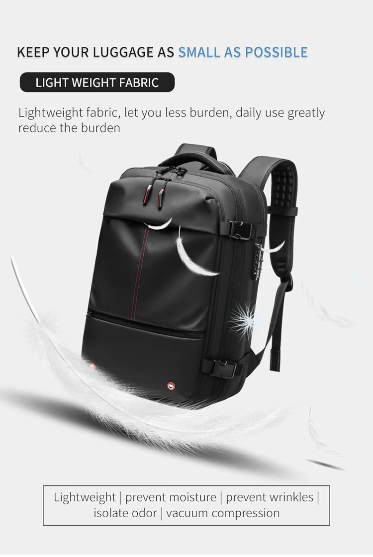 Men Travel Backpack vacuum compression 17 inch Laptop Backpacks Business Large Capacity school Backpack Expanded Hiking backpack