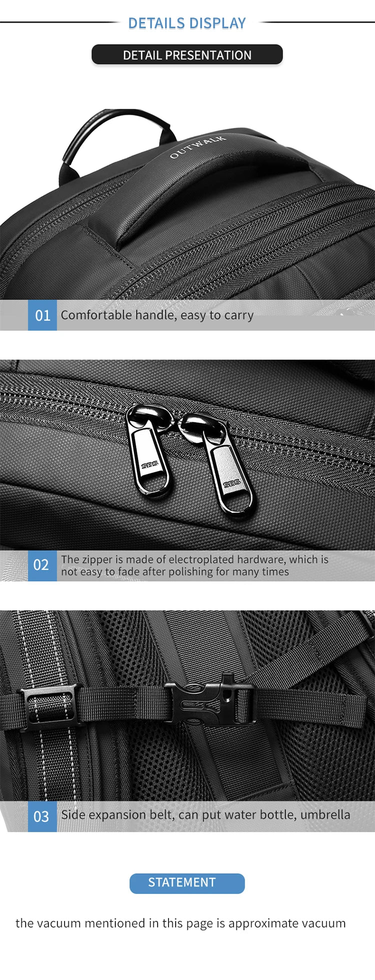 Men Travel Backpack vacuum compression 17 inch Laptop Backpacks Business Large Capacity school Backpack Expanded Hiking backpack