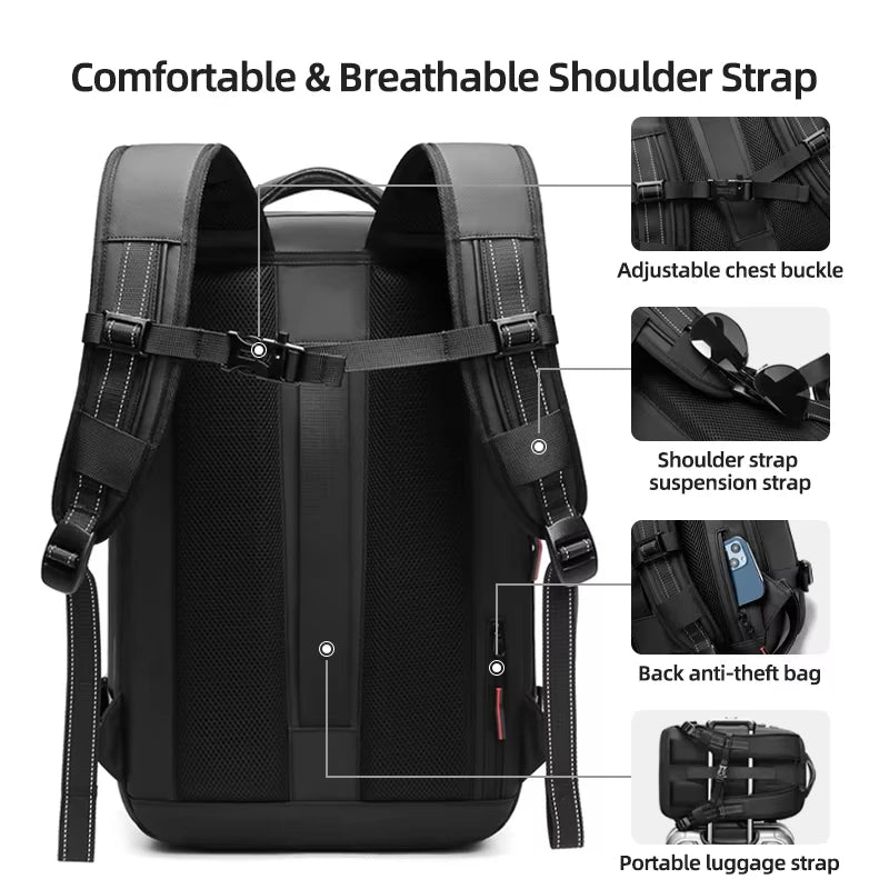 Men Travel Backpack vacuum compression 17 inch Laptop Backpacks Business Large Capacity school Backpack Expanded Hiking backpack